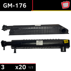 GM-176 3 X 20 1/2, G-175, HAS NO HATER PIPE OR O.C. HOLES, FITS 96-97 CHEVY GM P-SERIES TRUCK MT, DPI# 1806/1807